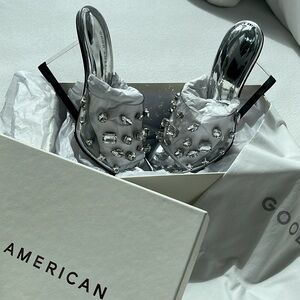 GOOD AMERICAN JEWELED WEDGE HEEL COLOR GLASS SIZE 8.5 NEW SOLD OUT